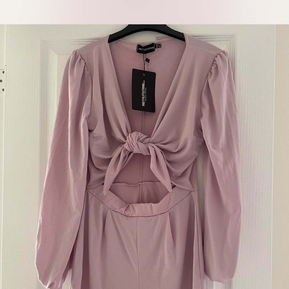 PrettyLittleThing Dusty‎ Pink Long Sleeve Jumpsuit